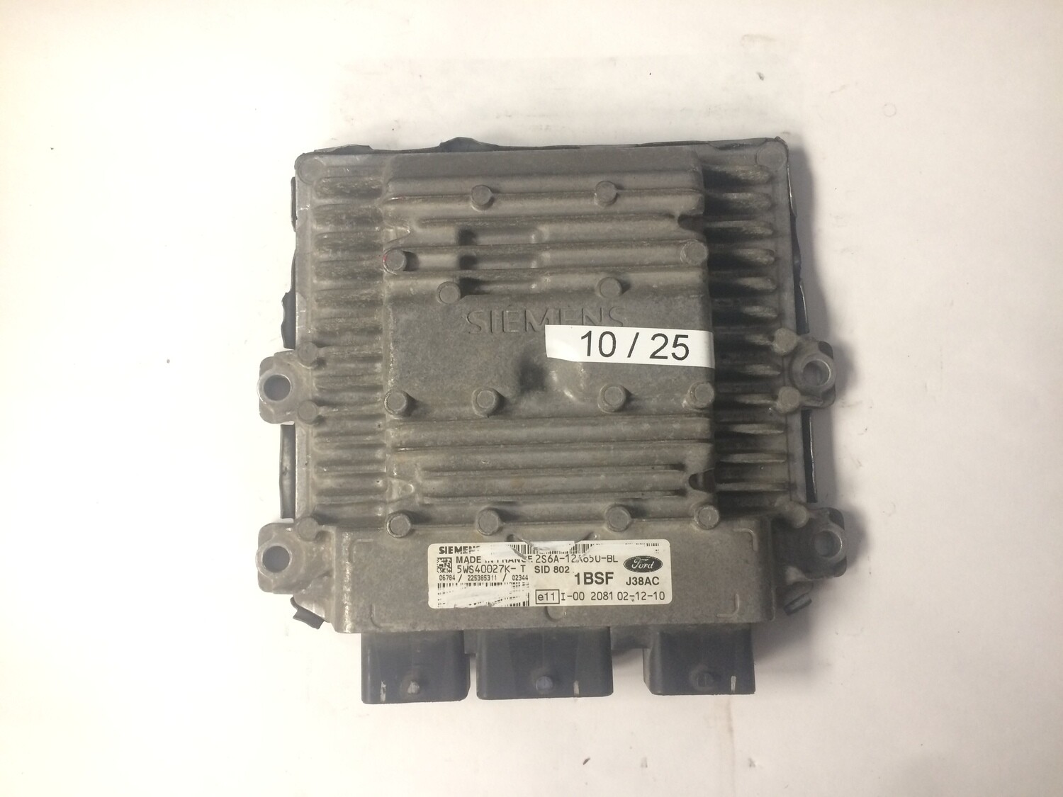 10-25 Centralina Motore Siemens 5WS40027K 1BSFJ38AC 2S6A-12A650-BL SID 802 FORD FIESTA 1.4 TDCI 10-25 Centralina Motore Siemens 5WS40027K 1BSFJ38AC 2S6A-12A650-BL SID 802 FORD FIESTA 1.4 TDCI