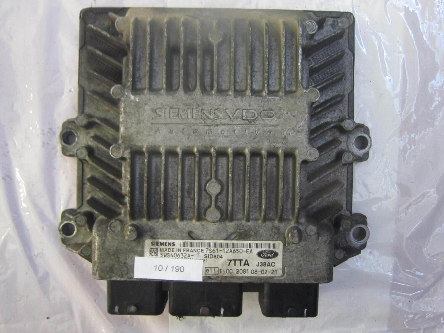 10-190 Centralina Motore Siemens 5WS40632A-T 5WS40632AT 7S61-12A650-EA 7S6112A650EA 7TTA J38AC SID 804 FORD Diesel FIESTA 1.4