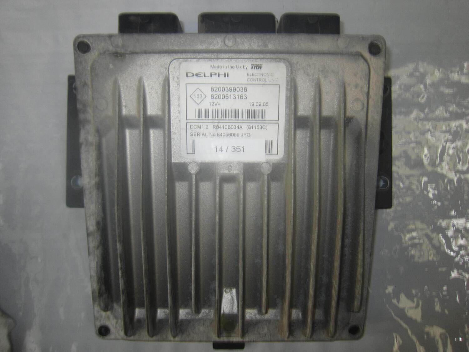 14-351 Centralina Motore Delphi R0410B034A   8200399038 8200513163 DCM1.2  RENAULT DIESEL MODUS