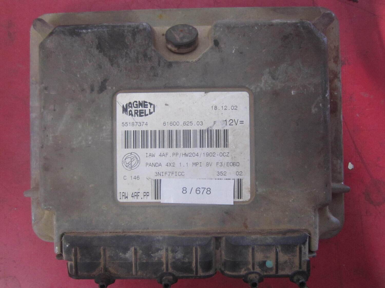 8-678 Centralina Motore Magneti Marelli 55187374 61600.625.03 55187374 HW204/1902-OCZ ALFA ROMEO / FIAT / LANCIA BENZINA PANDA 8-678 Centralina Motore Magneti Marelli 55187374 61600.625.03 55187374 HW204/1902-OCZ ALFA ROMEO / FIAT / LANCIA BENZINA PANDA