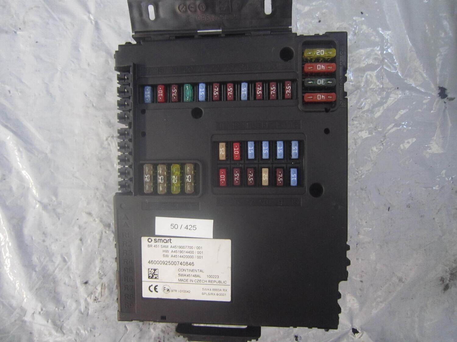 50-425 Body Computer Continental 5WK45148AL A4519007700 SW A4514420000 SMART 451 50-425 Body Computer Continental 5WK45148AL A4519007700 SW A4514420000 SMART 451