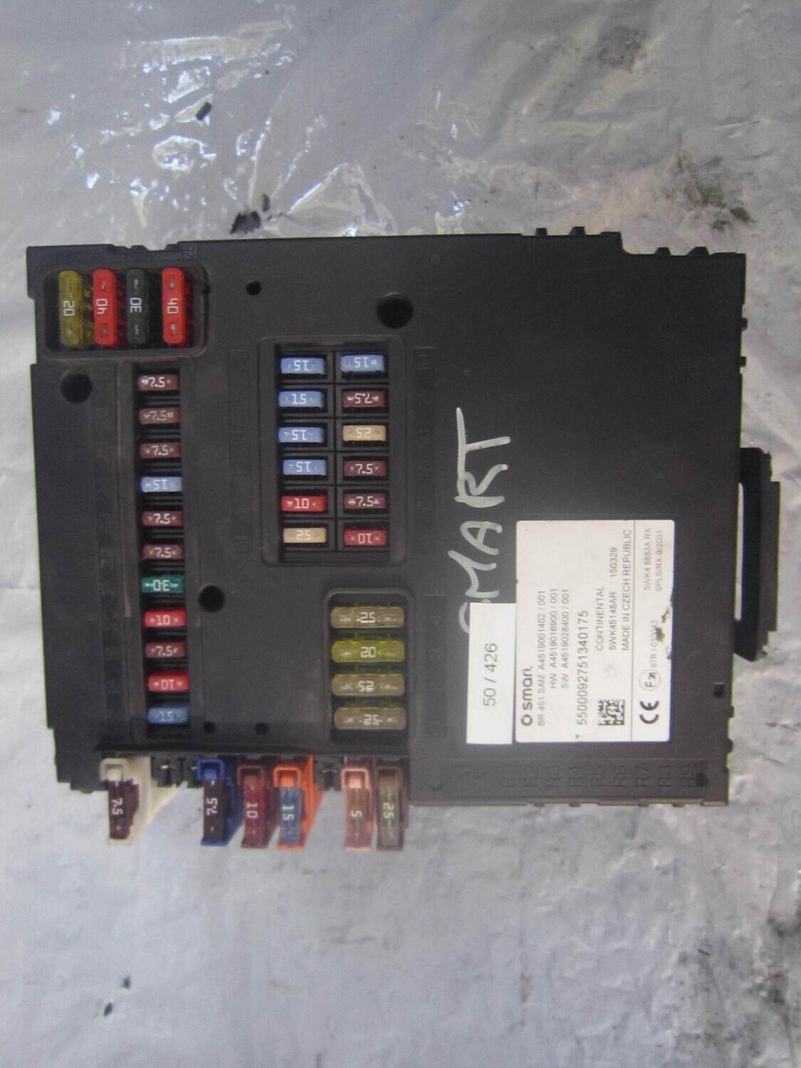 50-426 Body Computer Continental 5WK45148AR A4519001402 SW A4519028400 SMART 451 50-426 Body Computer Continental 5WK45148AR A4519001402 SW A4519028400 SMART 451
