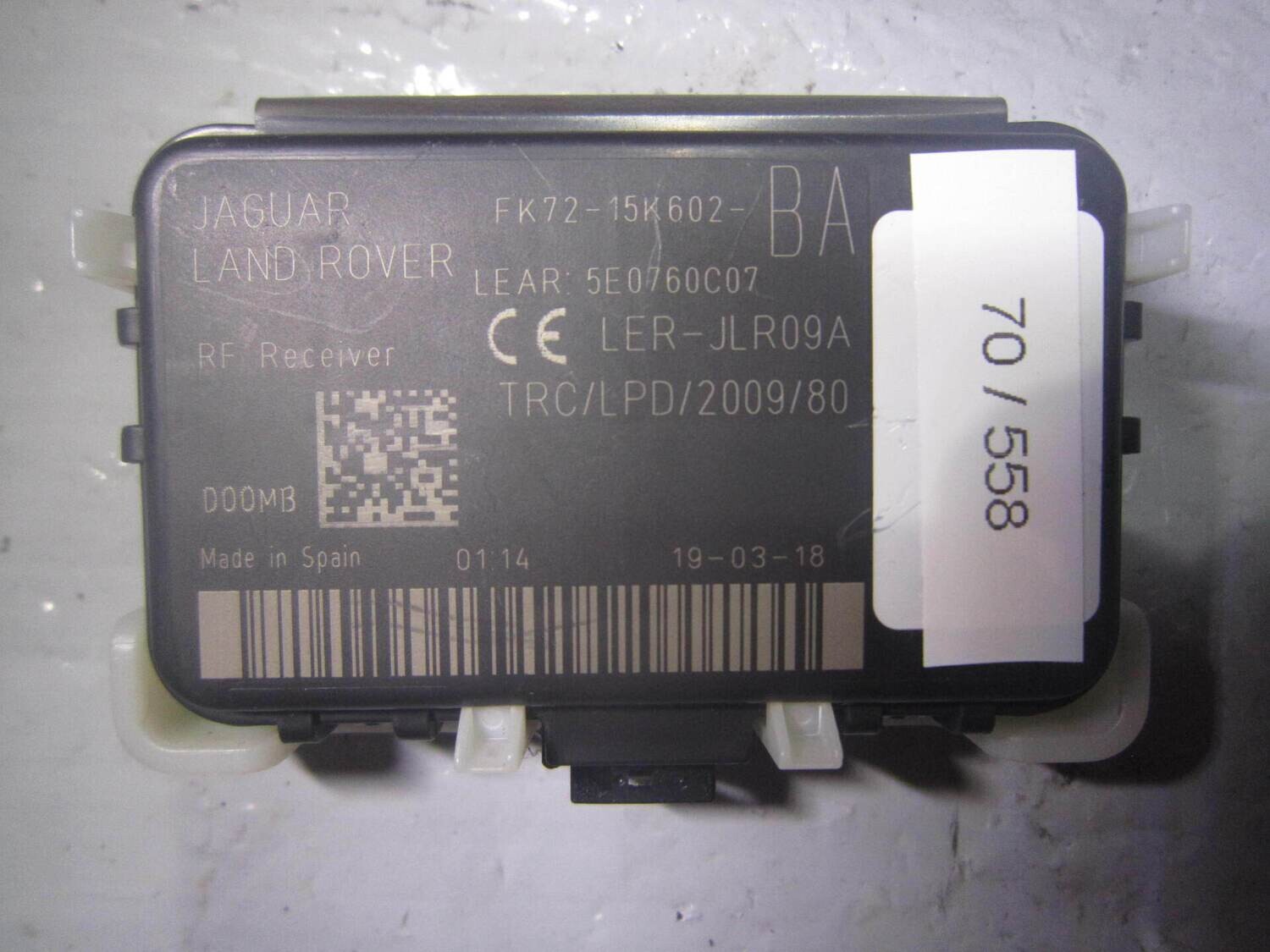 70-558 Modulo di Controllo Lear FK72-15K602-BA FK7215K602BA 5E0760C07 TRC/LPD/2009/80 LAND ROVER DISCOVERY 70-558 Modulo di Controllo Lear FK72-15K602-BA FK7215K602BA 5E0760C07 TRC/LPD/2009/80 LAND ROVER DISCOVERY