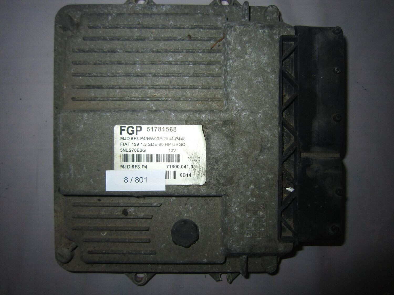 8-801 Centralina Motore Magneti Marelli 51781568 MJD 6F3.P4 71600.041.05 HW03P/2944-P448 FIAT DIESEL PUNTO 8-801 Centralina Motore Magneti Marelli 51781568 MJD 6F3.P4 71600.041.05 HW03P/2944-P448 FIAT DIESEL PUNTO