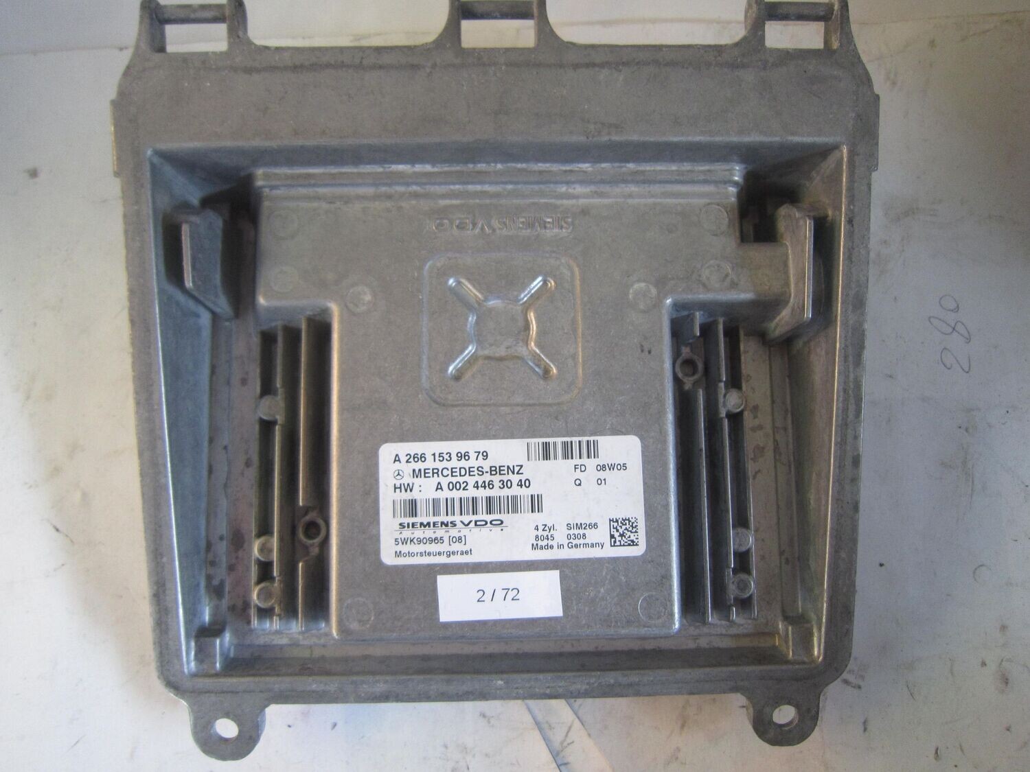 2-72 Centralina Motore Siemens 5WK9 0965 5WK90965 A 266 153 96 79 SIM266 A 002 446 30 40  MERCEDES BENZINA CLASSE A