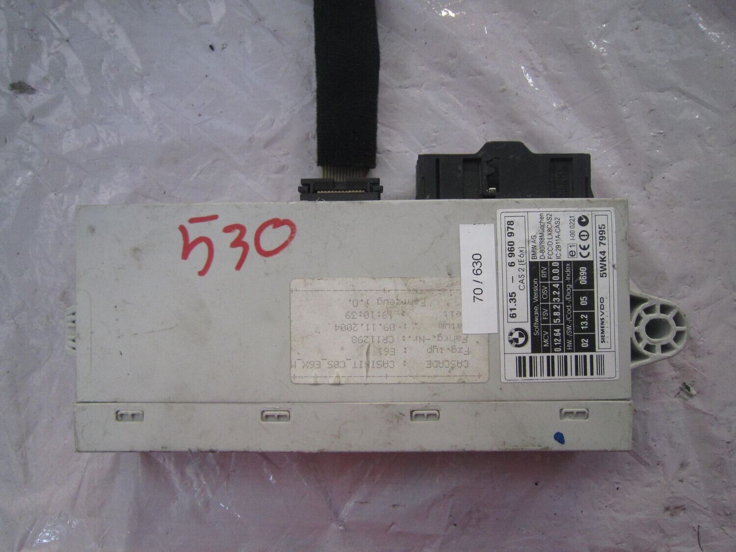70-630 Centralina Modulo Confort Siemens 5WK4 7995 5WK47995 61.35-6 960 978 CAS 2(E6X) BMW SERIE 5 70-630 Centralina Modulo Confort Siemens 5WK4 7995 5WK47995 61.35-6 960 978 CAS 2(E6X) BMW SERIE 5