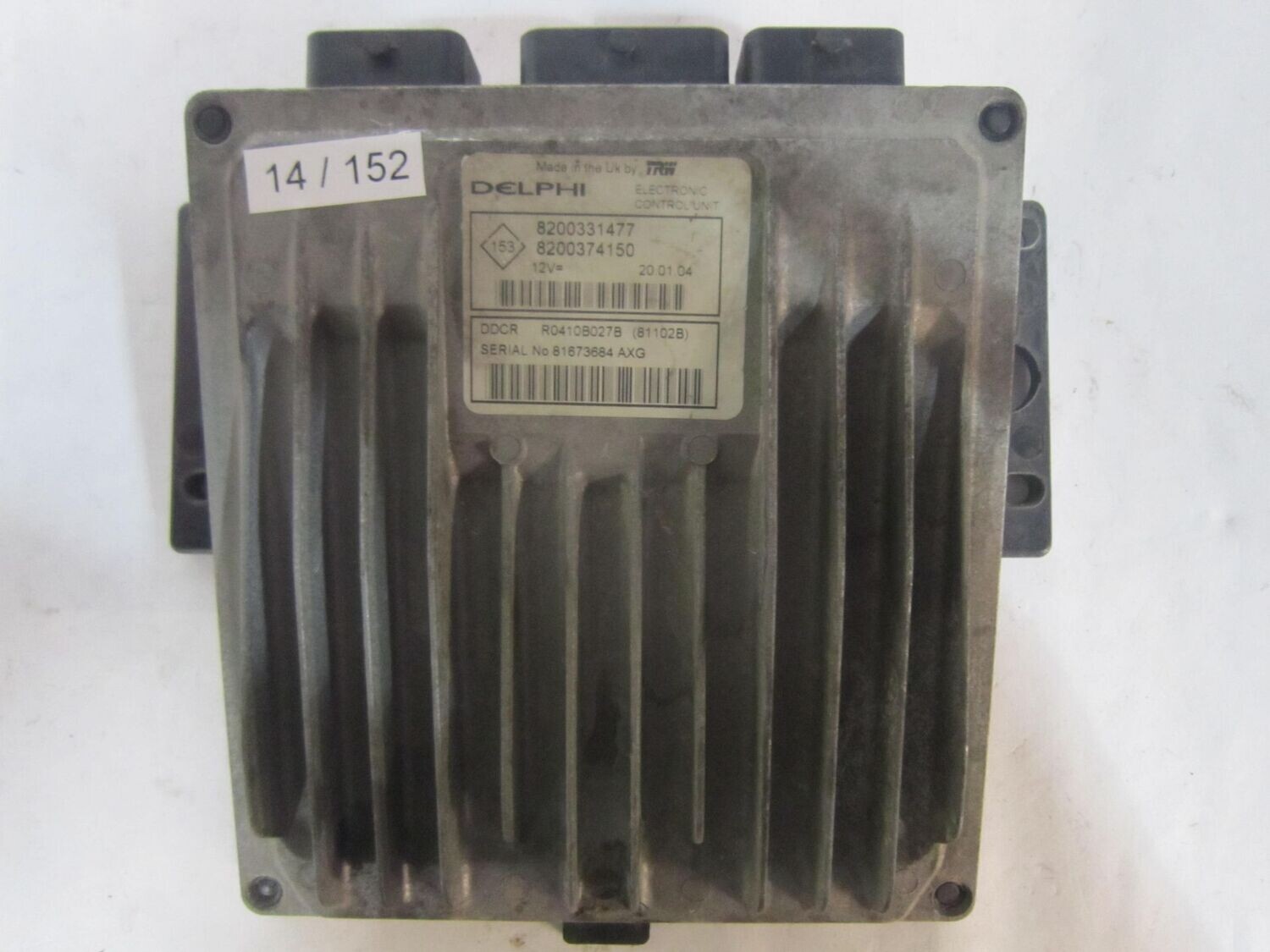 14-152 Centralina Motore Delphi R0410B027B 8200331477 8200374150 RENAULT DIESEL CLIO 14-152 Centralina Motore Delphi R0410B027B 8200331477 8200374150 RENAULT DIESEL CLIO