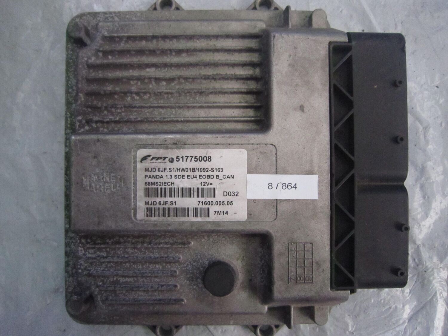 8-864 Centralina Motore Magneti Marelli 51775008   MJD 6JF.S1  71600.005.04 HW01B/1092-S163 FIAT DIESEL PANDA