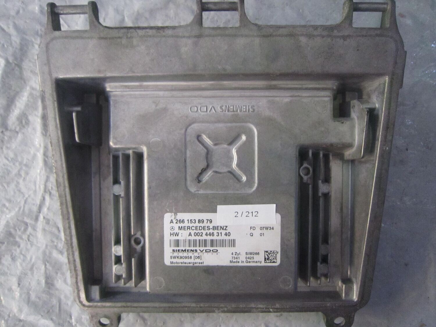 2-212 Centralina Motore Siemens 5WK90958   A 266 153 89 79 SIM266 A 002 446 31 40  MERCEDES BENZINA CLASSE A