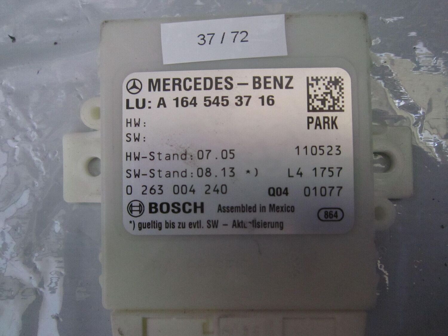 37-72 Centralina sensori parcheggio Bosch 0 263 004 240 0263004240 A 164 545 37 16 MERCEDES VARIE 37-72 Centralina sensori parcheggio Bosch 0 263 004 240 0263004240 A 164 545 37 16 MERCEDES VARIE