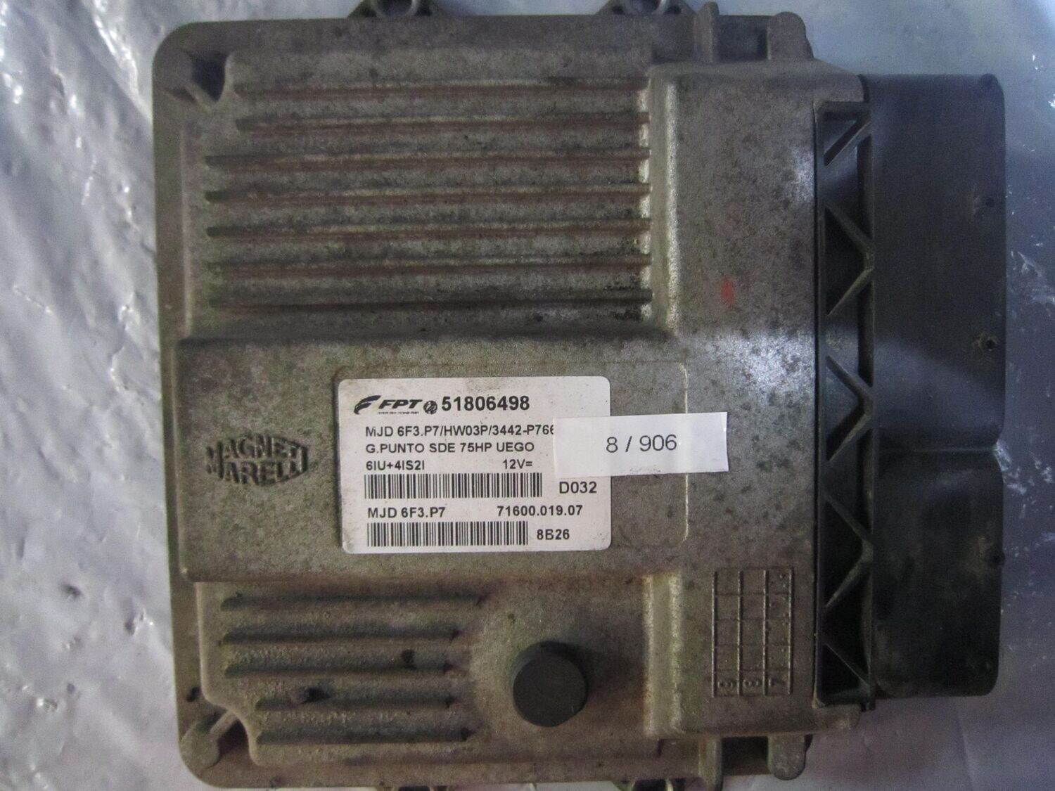 8-906 Centralina Motore Magneti Marelli 51806498 MJD 6F3.P7 71600.019.07 HW03P/3442-P766 FIAT DIESEL PUNTO 8-906 Centralina Motore Magneti Marelli 51806498 MJD 6F3.P7 71600.019.07 HW03P/3442-P766 FIAT DIESEL PUNTO