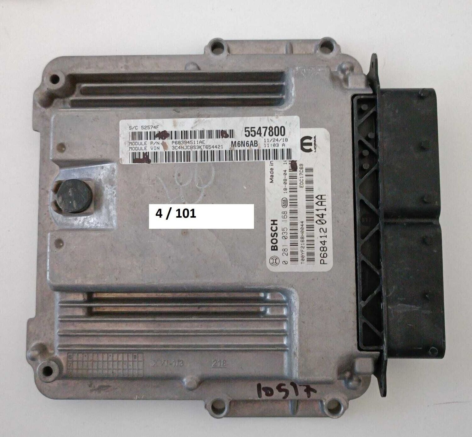 4-101 Centralina Motore Bosch 0 281 035 168 0281035168 P68412041AA 1039T24479 Chrysler Diesel Voyager 4-101 Centralina Motore Bosch 0 281 035 168 0281035168 P68412041AA 1039T24479 Chrysler Diesel Voyager