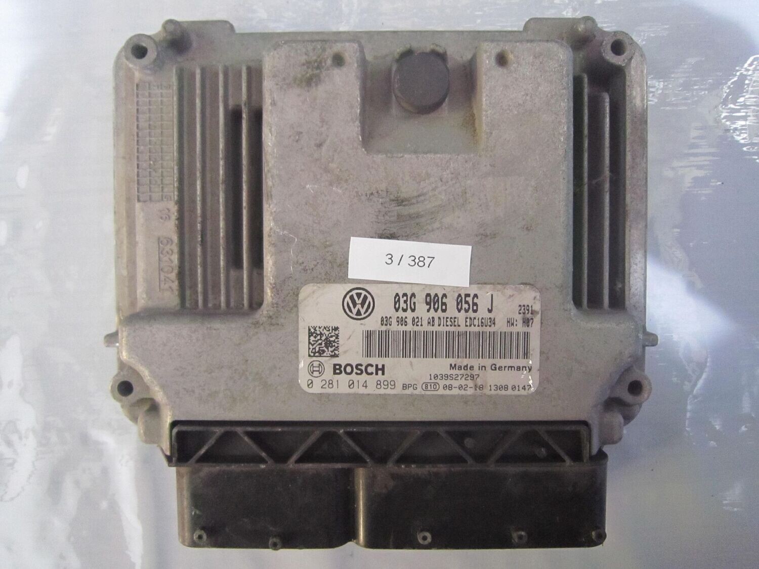 3-387 Centralina Motore Bosch 0 281 014 899 0281014899 03G 906 056 J 1039S27297 EDC16U34 HW: H07 VOLKSWAGEN Diesel GOLF 3-387 Centralina Motore Bosch 0 281 014 899 0281014899 03G 906 056 J 1039S27297 EDC16U34 HW: H07 VOLKSWAGEN Diesel GOLF
