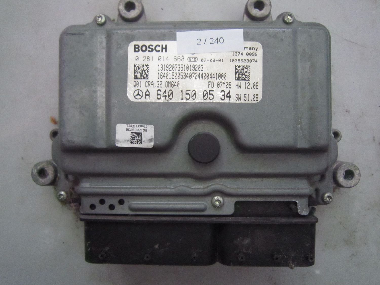 2-240 Centralina Motore Bosch 0 281 014 668 0281014668 A 640 150 05 34 1039S23074 CRA.32 OM640 Q01 MERCEDES Diesel CLASSE B 2-240 Centralina Motore Bosch 0 281 014 668 0281014668 A 640 150 05 34 1039S23074 CRA.32 OM640 Q01 MERCEDES Diesel CLASSE B