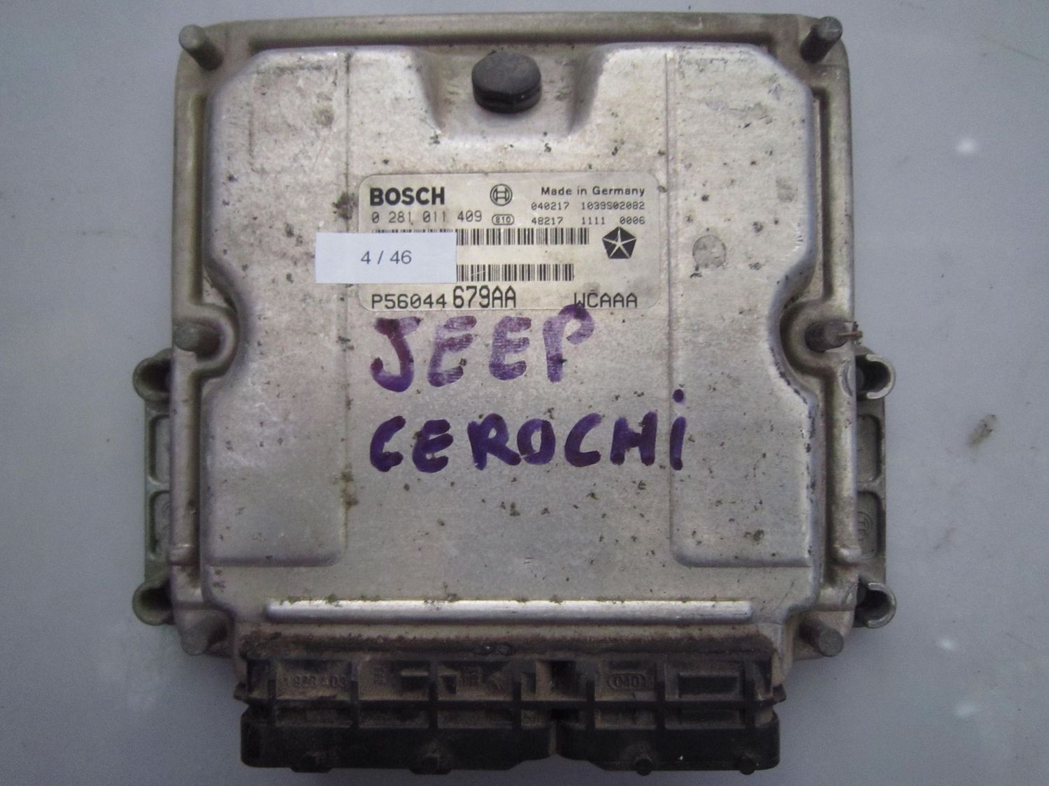 4-46 Centralina Motore Bosch 0 281 011 409 0281011409 P56044 679AA 1039S02082 WCAAA JEEP DIESEL GRAND CHEROKEE 4-46 Centralina Motore Bosch 0 281 011 409 0281011409 P56044 679AA 1039S02082 WCAAA JEEP DIESEL GRAND CHEROKEE