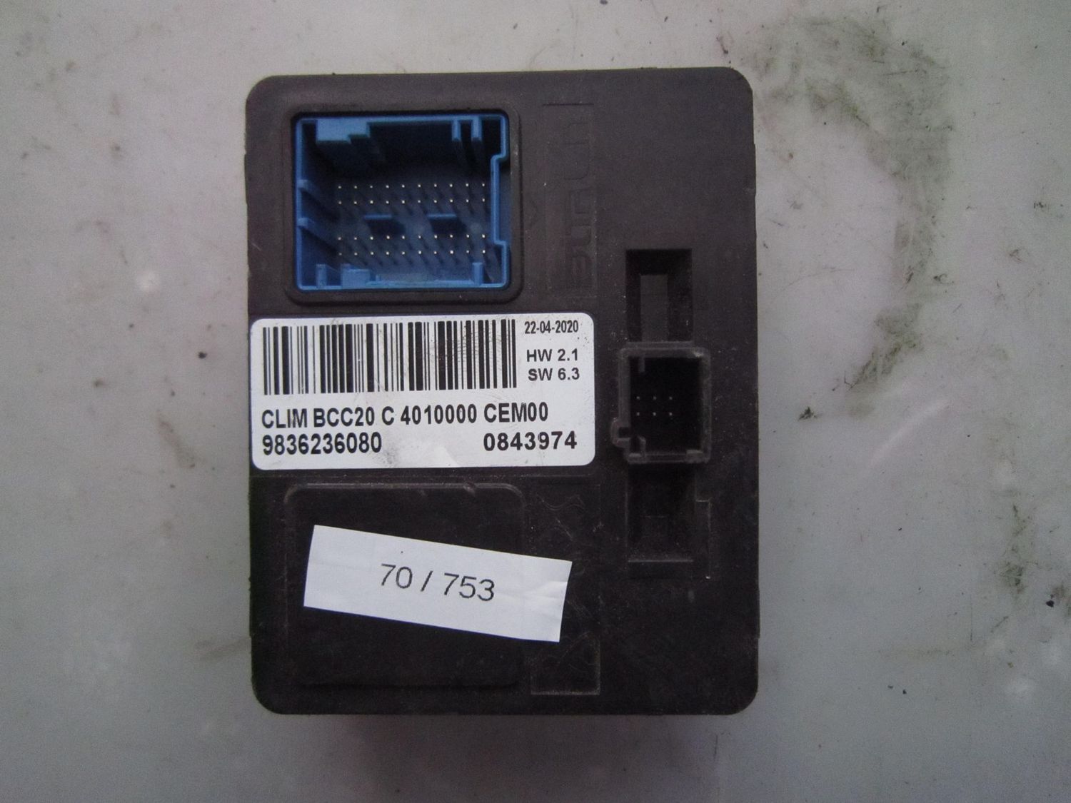 70-753 Centralina Clima Bitron 9836236080   CLIM BCC20 C 4010000 CEM00    PEUGEOT  208