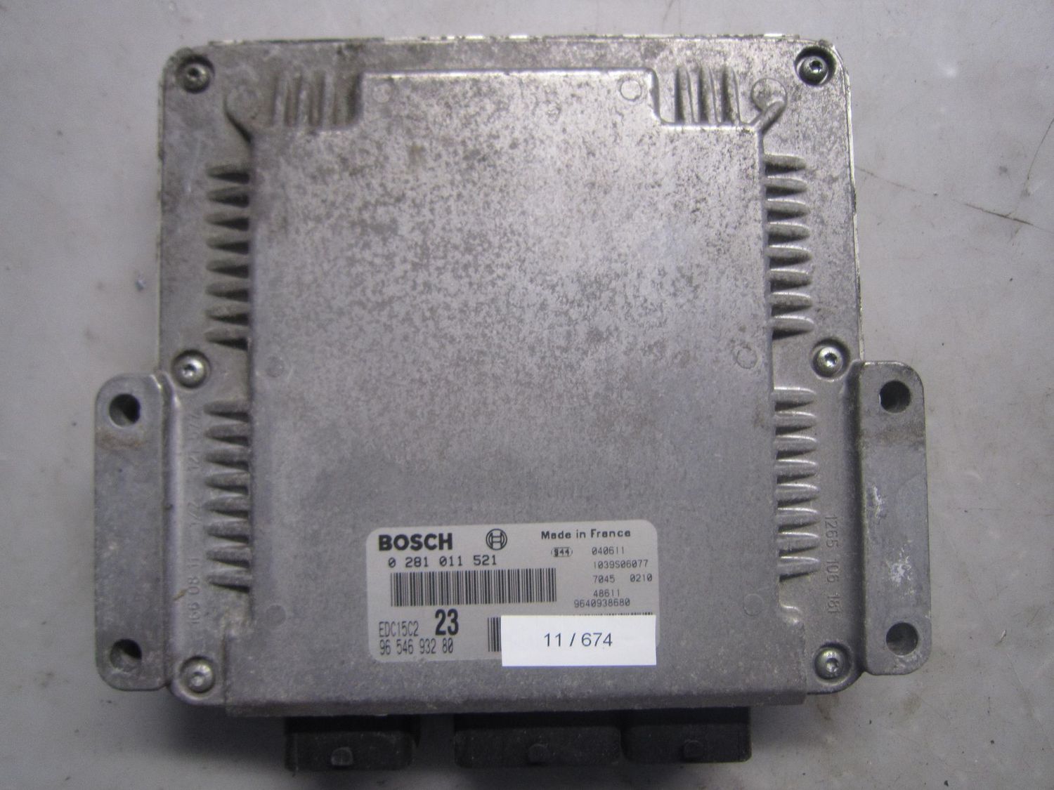 11-674 Centralina Motore Bosch 0 281 011 521 0281011521 96 546 932 80 1039S06077 EDC15C2 23 CITROEN Diesel Xsara Picasso 11-674 Centralina Motore Bosch 0 281 011 521 0281011521 96 546 932 80 1039S06077 EDC15C2 23 CITROEN Diesel Xsara Picasso