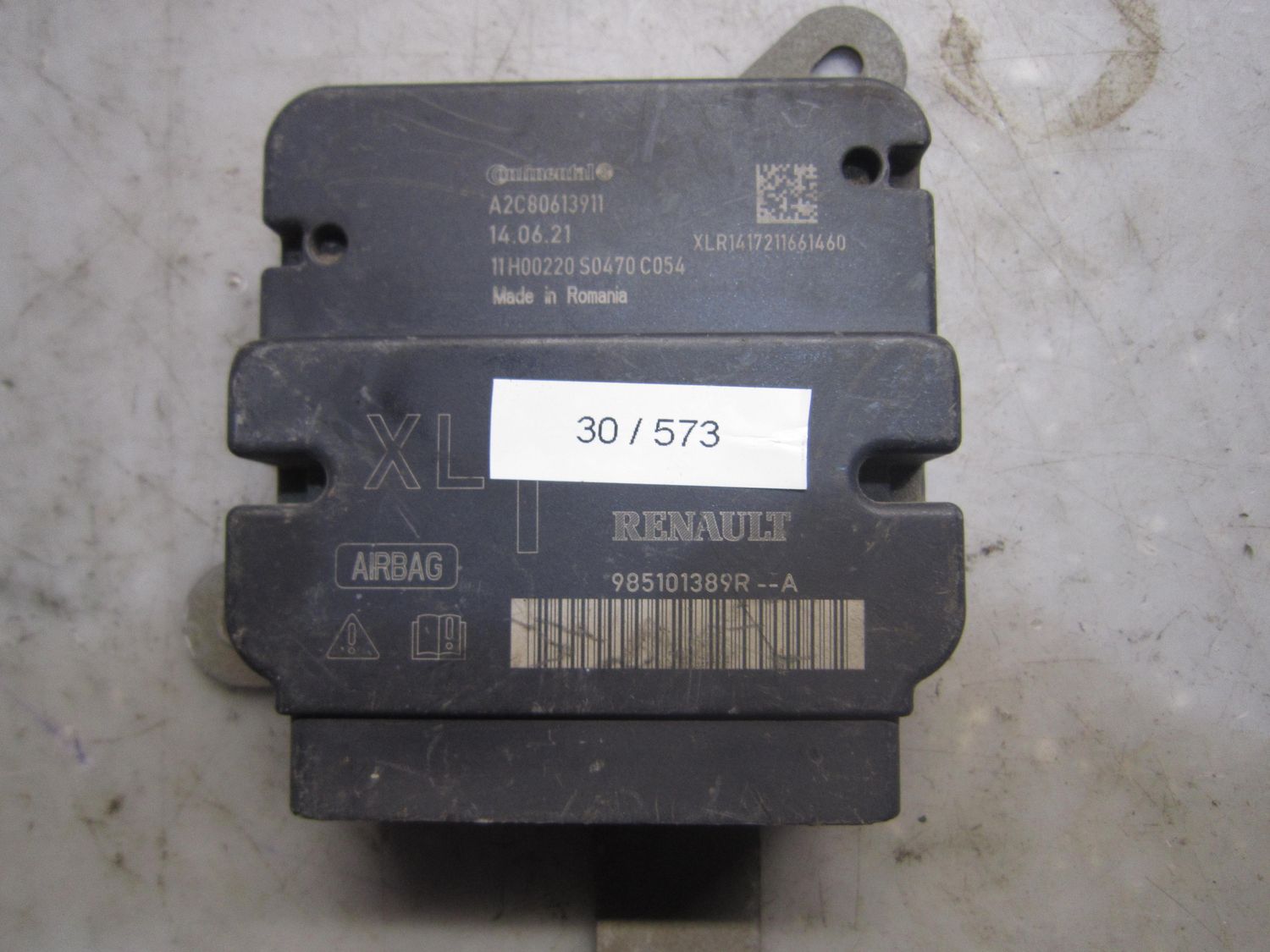 30-573 Centralina Airbag Continental 985101389R A2C80613911 RENAULT Clio 30-573 Centralina Airbag Continental 985101389R A2C80613911 RENAULT Clio