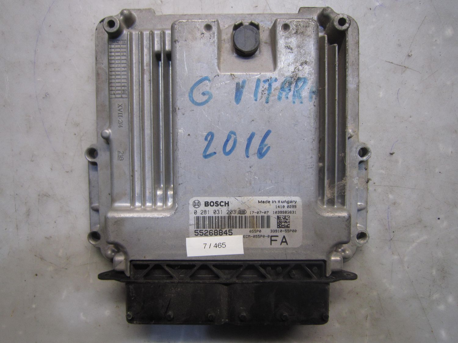 7-465 Centralina Motore Bosch 0 281 031 203 0281031203 55268845 1039S83631 FA SUZUKI Diesel GRAND VITARA 7-465 Centralina Motore Bosch 0 281 031 203 0281031203 55268845 1039S83631 FA SUZUKI Diesel GRAND VITARA
