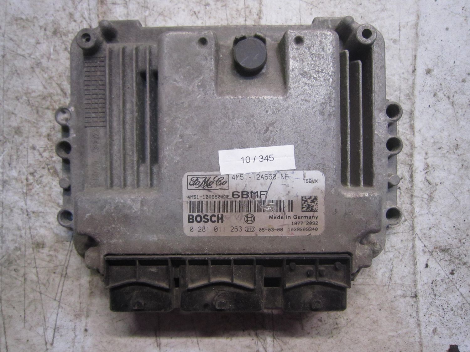 10-345 Centralina Motore Bosch 0 281 011 263 0281011263 4M51-12A650-NE 1039S09340 6BMF FORD Diesel C-Max 10-345 Centralina Motore Bosch 0 281 011 263 0281011263 4M51-12A650-NE 1039S09340 6BMF FORD Diesel C-Max