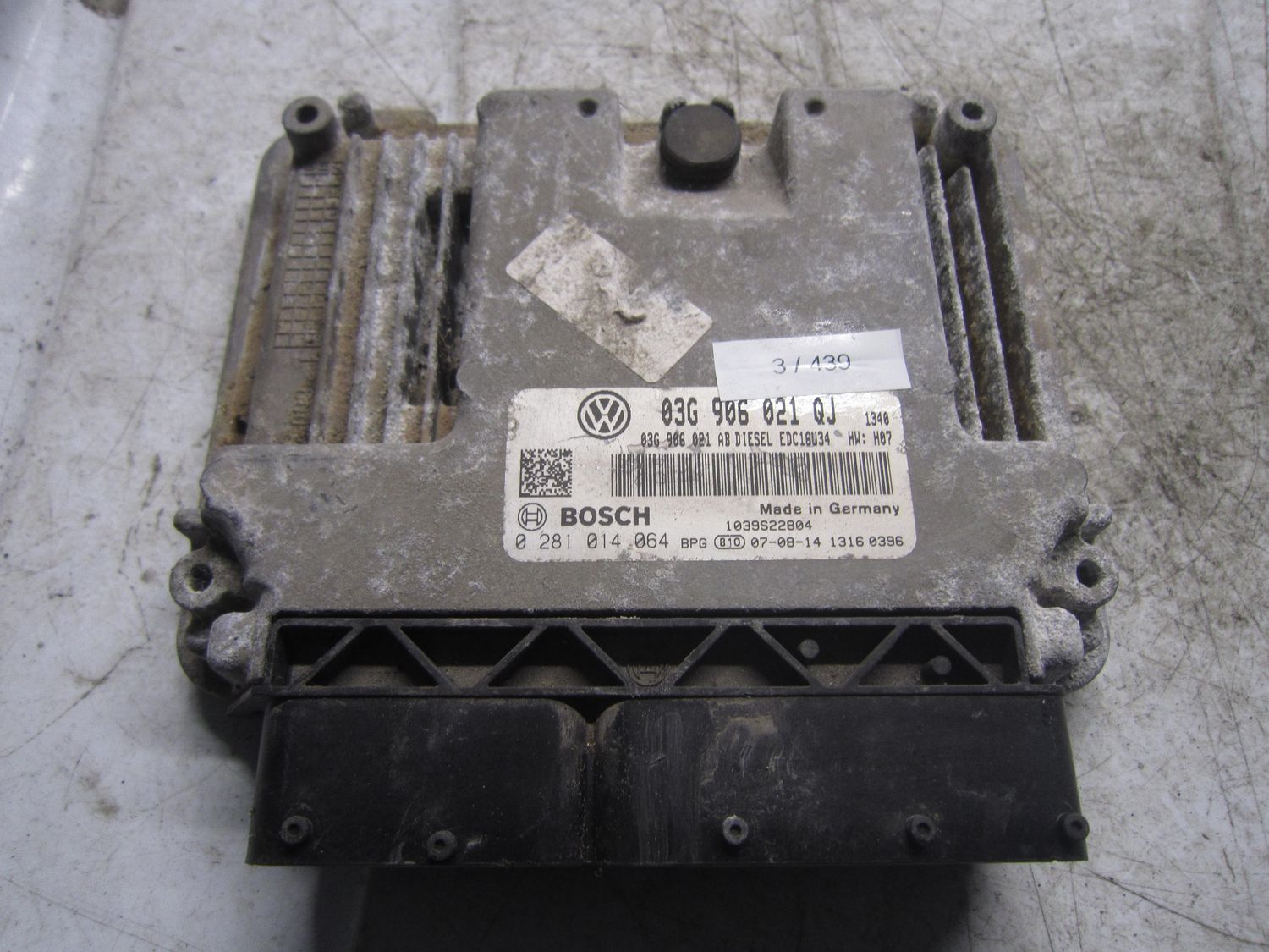 3-439 Centralina Motore Bosch 0 281 014 064 0281014064 03G 906 021 QJ 1039S22804 EDC16U34 VOLKSWAGEN Diesel GOLF 3-439 Centralina Motore Bosch 0 281 014 064 0281014064 03G 906 021 QJ 1039S22804 EDC16U34 VOLKSWAGEN Diesel GOLF