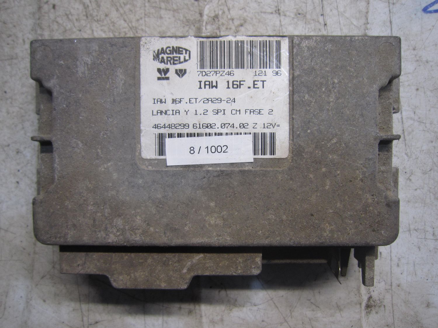 8-1002 Centralina Motore Magneti Marelli IAW 16F.ET IAW16F.ET 61602.074.02  46448299  LANCIA Benzina Ypsilon