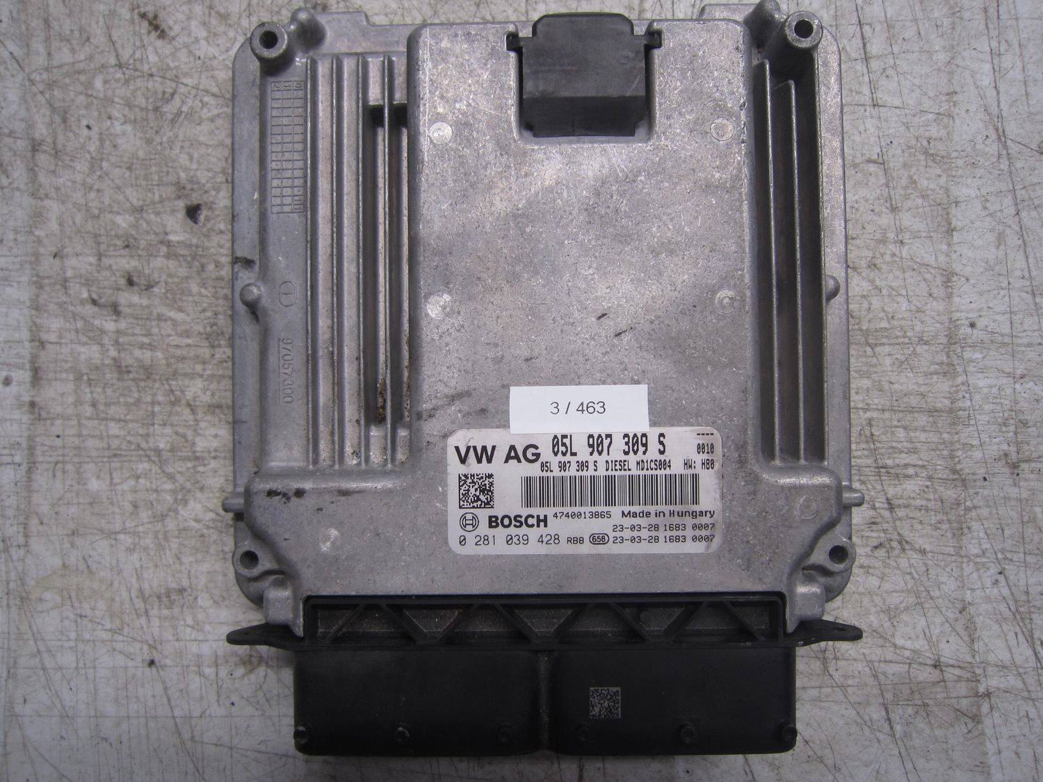 3-463 Centralina Motore Bosch 0 281 039 428 0281039428 05L 907 309 S 4740013865 MD1CS004 HW: H80 AUDI Diesel A 4