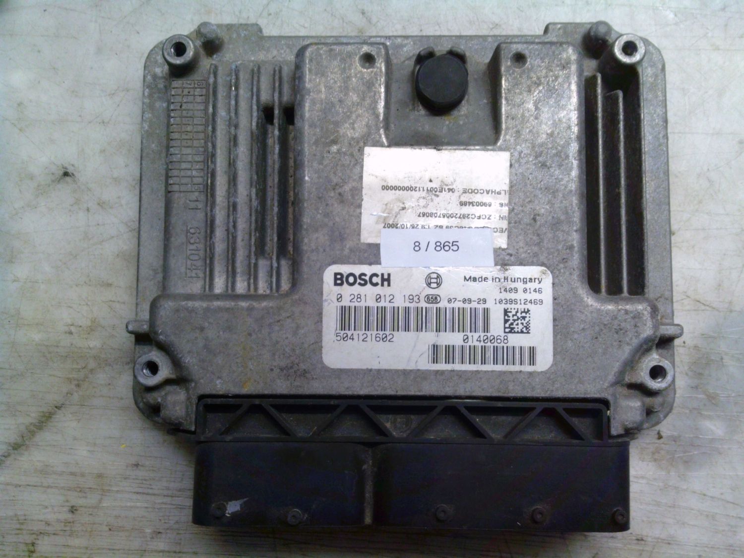 8-865 Centralina Motore Bosch 0 281 012 193 0281012193 504121602 1039S12469   IVECO Diesel Daily
