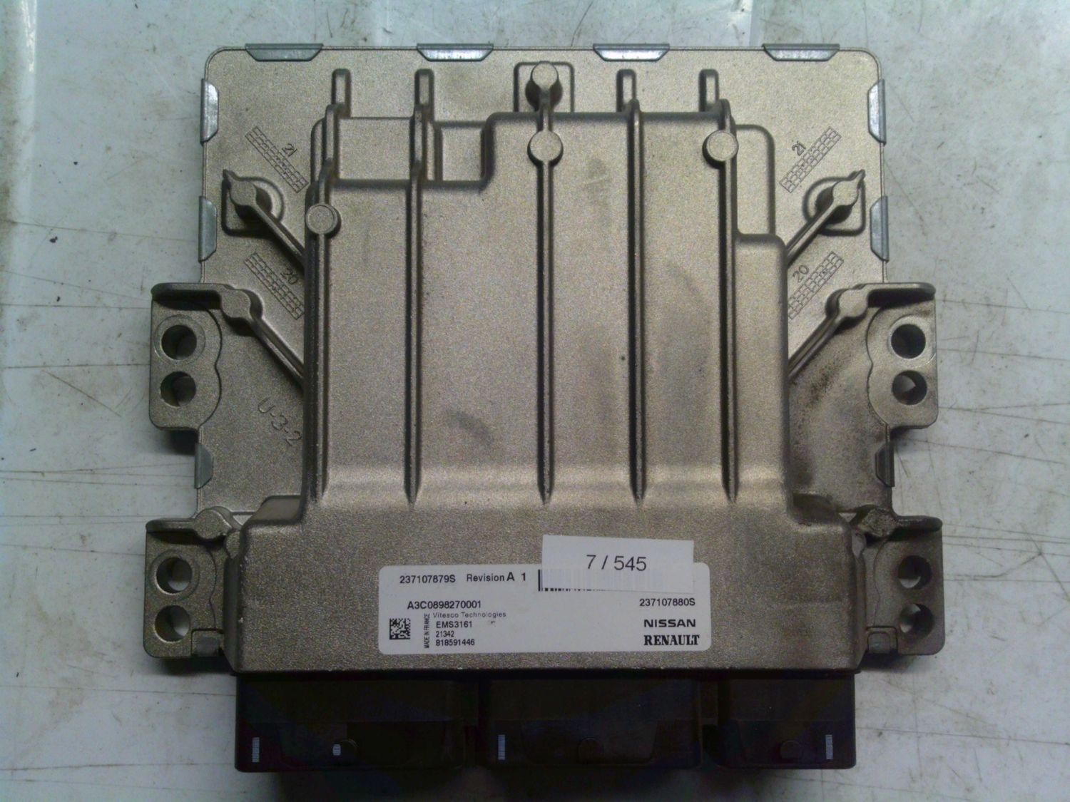 7-545 Centralina Motore Vitesco Techologies 237107879S 237107880S A3C89827001 EMS3161 NISSAN Diesel TOWNSTAR 7-545 Centralina Motore Vitesco Techologies 237107879S 237107880S A3C89827001 EMS3161 NISSAN Diesel TOWNSTAR