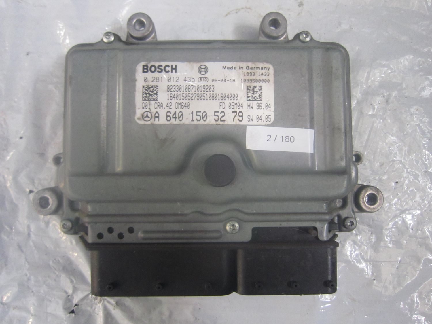2-180 Centralina Motore Bosch 0 281 012 435 0281012435 A 640 150 52 79 CRA.42 HW 36.04 SW 04.05 MERCEDES Diesel Classe B 2-180 Centralina Motore Bosch 0 281 012 435 0281012435 A 640 150 52 79 CRA.42 HW 36.04 SW 04.05 MERCEDES Diesel Classe B