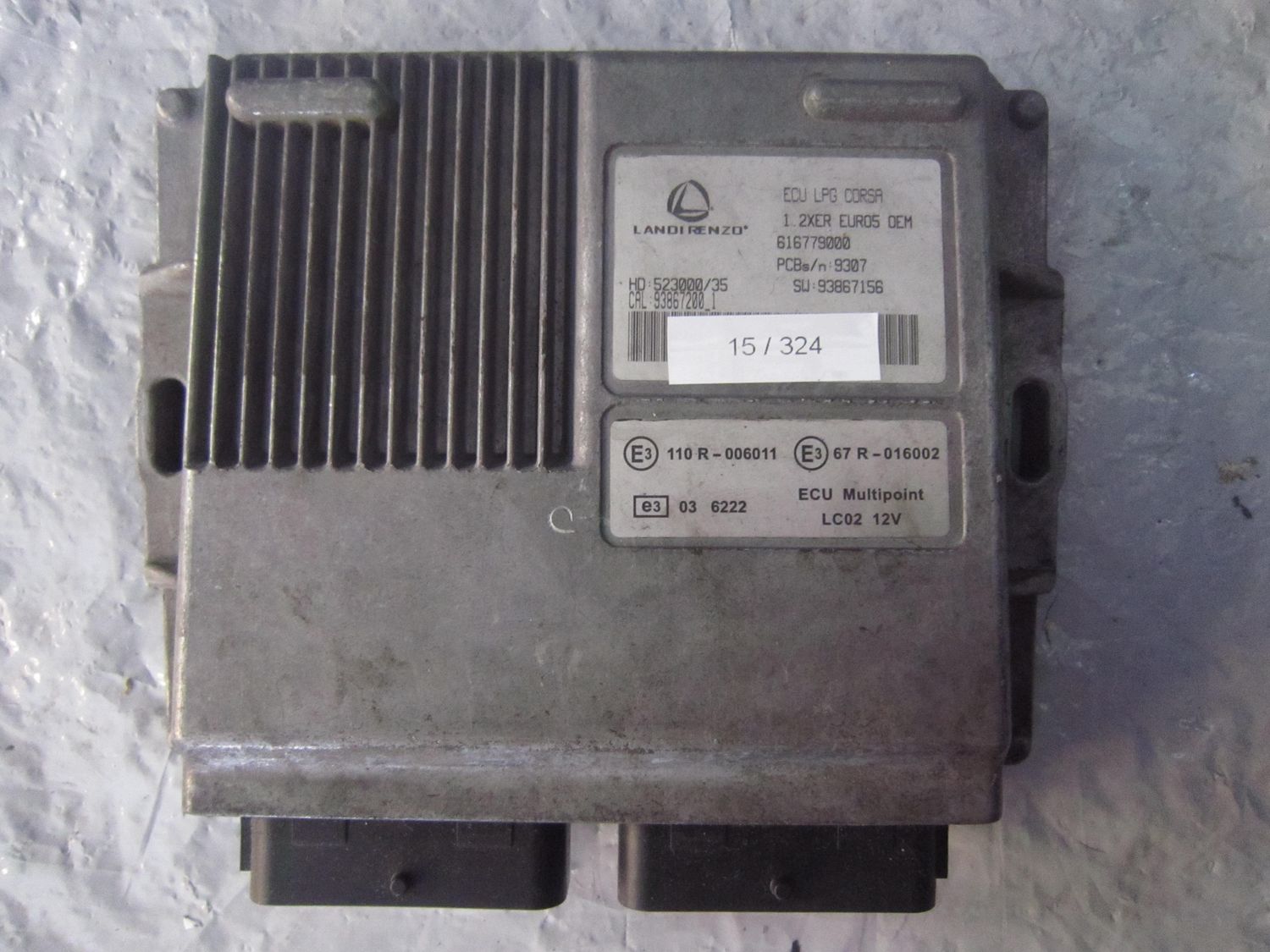 15-324 Centralina Gas Gpl Landi Renzo 616779000   ECU LPG CORSA 93867156 HD: 523000/35  OPEL Benzina / Gpl Corsa