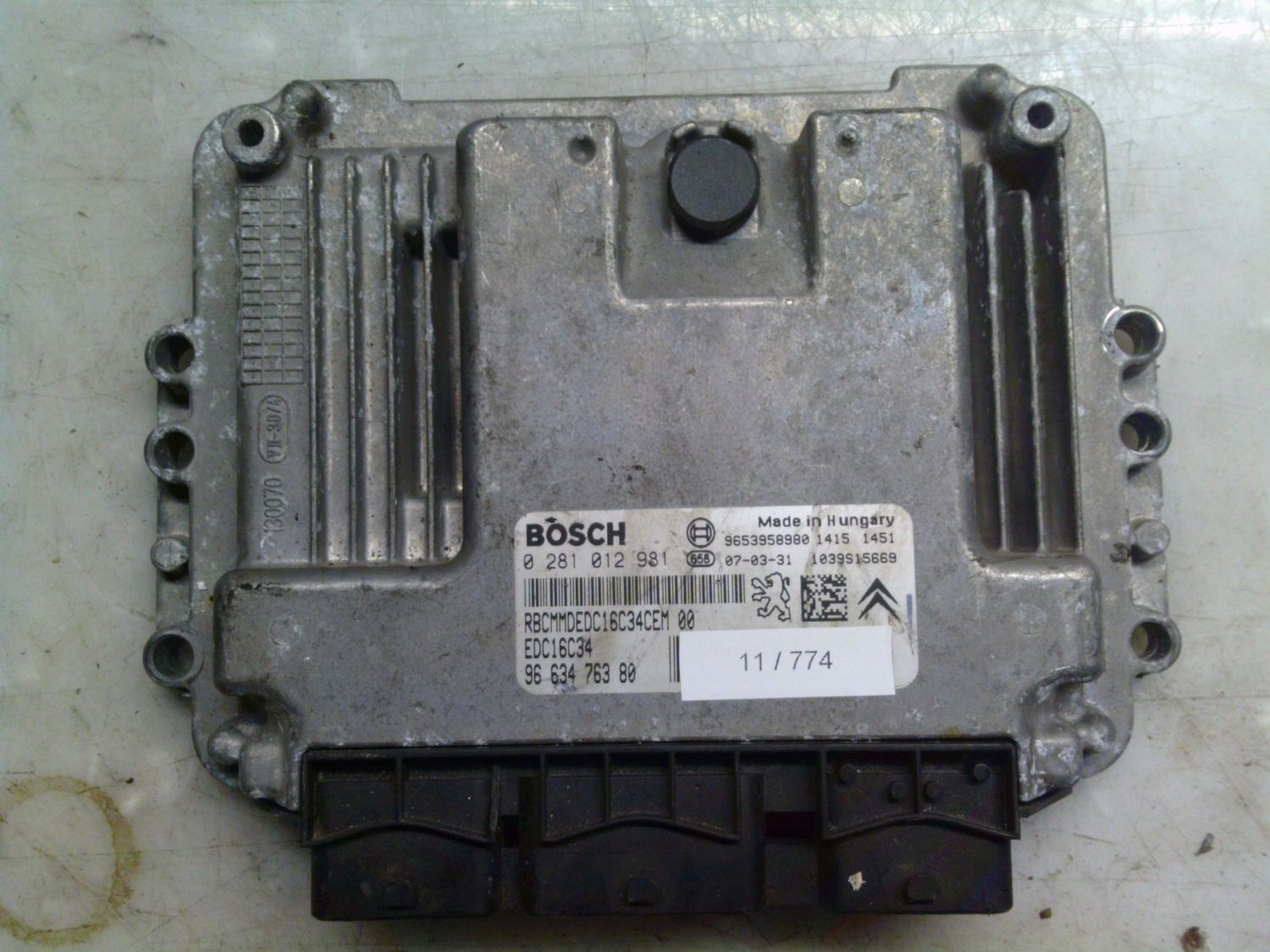 11-774 Centralina Motore Bosch 0 281 012 981 0281012981 96 634 763 80 1039S15669 EDC16C34 CITROEN Diesel C 4 11-774 Centralina Motore Bosch 0 281 012 981 0281012981 96 634 763 80 1039S15669 EDC16C34 CITROEN Diesel C 4