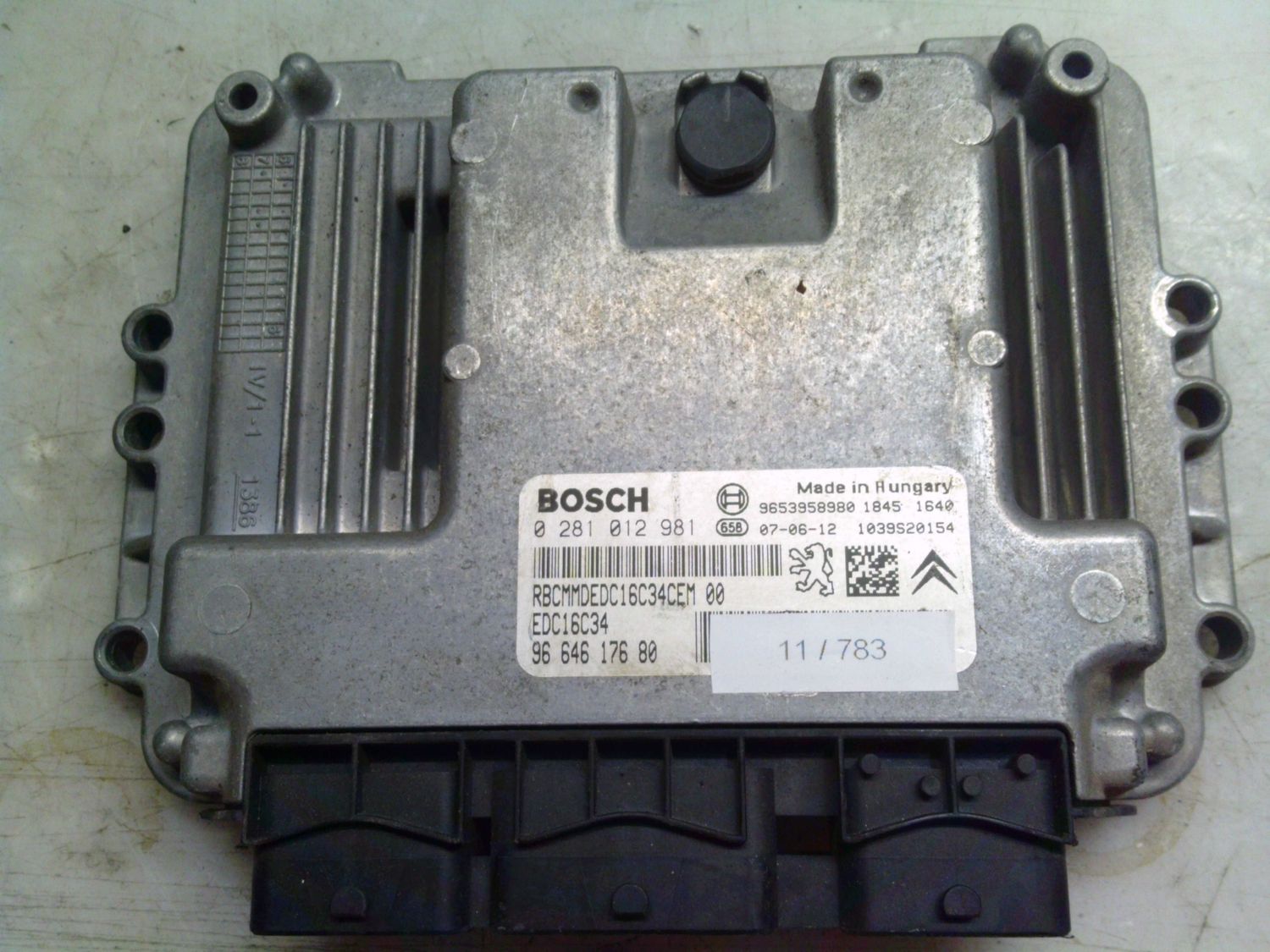 11-783 Centralina Motore Bosch 0 281 012 981 0281012981 96 646 176 80 1039S20154 EDC16C34 CITROEN Diesel C 4 11-783 Centralina Motore Bosch 0 281 012 981 0281012981 96 646 176 80 1039S20154 EDC16C34 CITROEN Diesel C 4