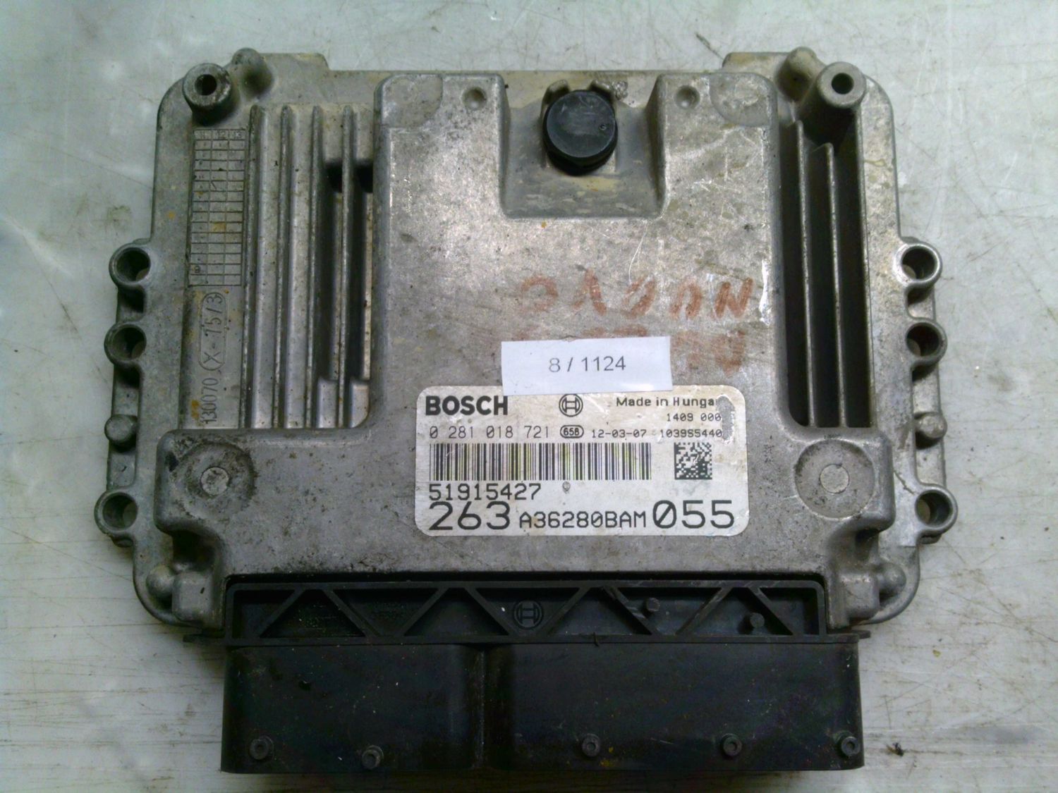 8-1124 Centralina Motore Bosch 0 281 018 721 0281018721 51915427 1039S5440 263A36280BAM055  FIAT Diesel DOBLO'