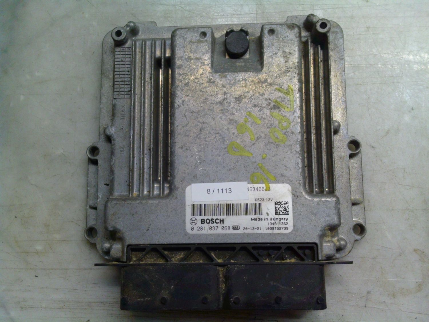 8-1113 Centralina Motore Bosch 0 281 037 068 0281037068 46346613 1039T52739   FIAT Diesel TIPO