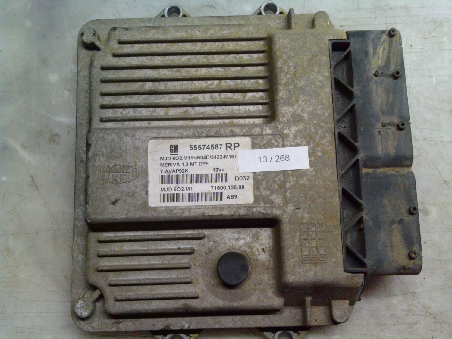 13-268 Centralina Motore Magneti Marelli 55574587   MJD 6O2.M1   71600.135.08 HW04D/3422-M167 OPEL Diesel Meriva