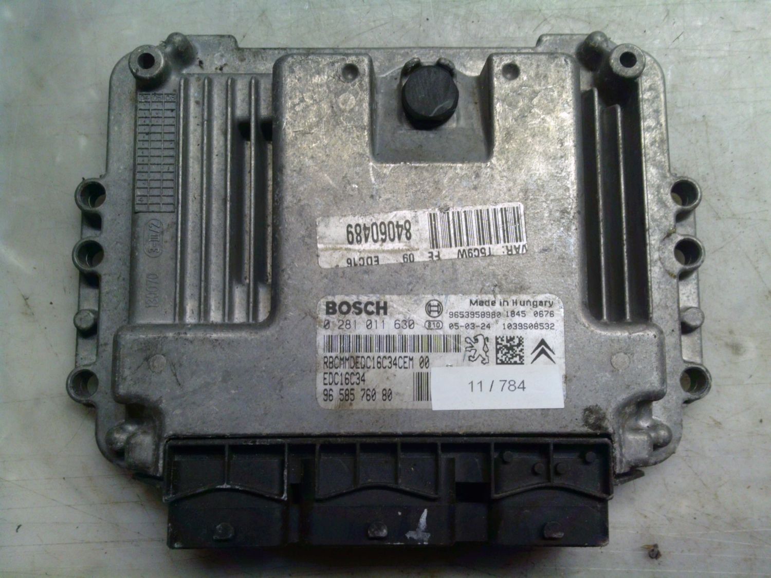 11-784 Centralina Motore Bosch 0 281 011 630 0281011630 96 585 760 80 1039S06532 EDC16C34  CITROEN / PEUGEOT Diesel Varie