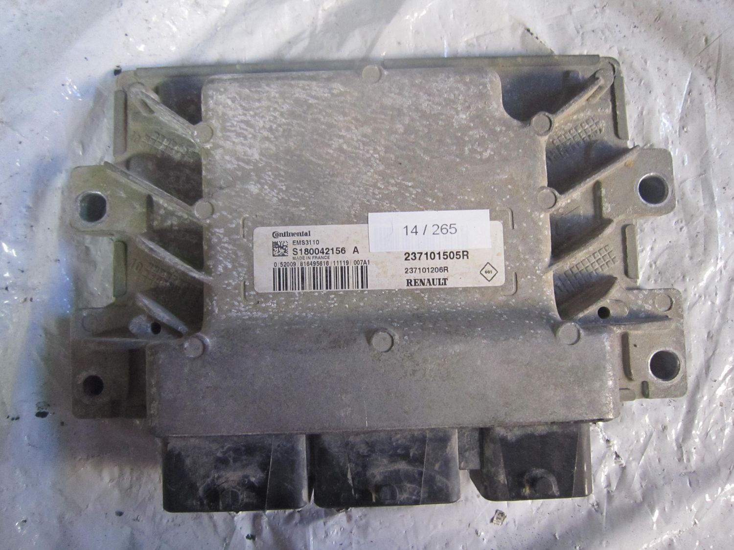 14-265 Centralina Motore Continental S180042156 A S180042156A 237101505R 237101206R EMS3110  RENAULT Benzina Clio