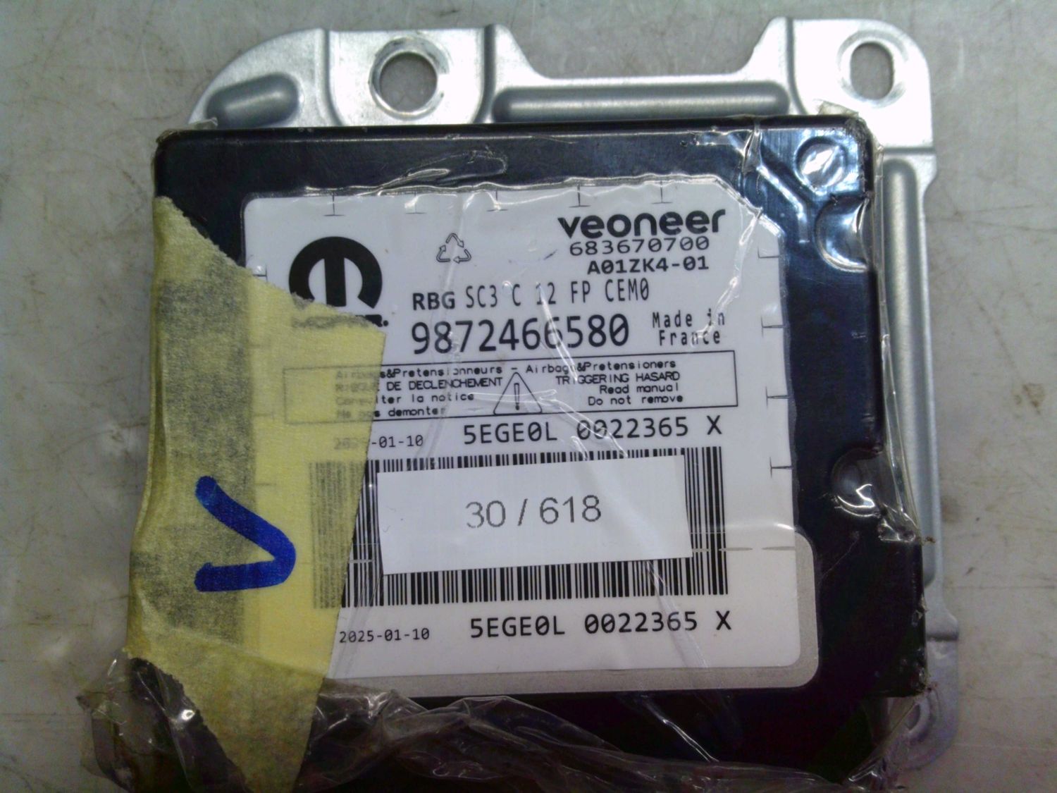 30-618 Centralina Airbag Mopar 9872466580   683670700    FIAT  600