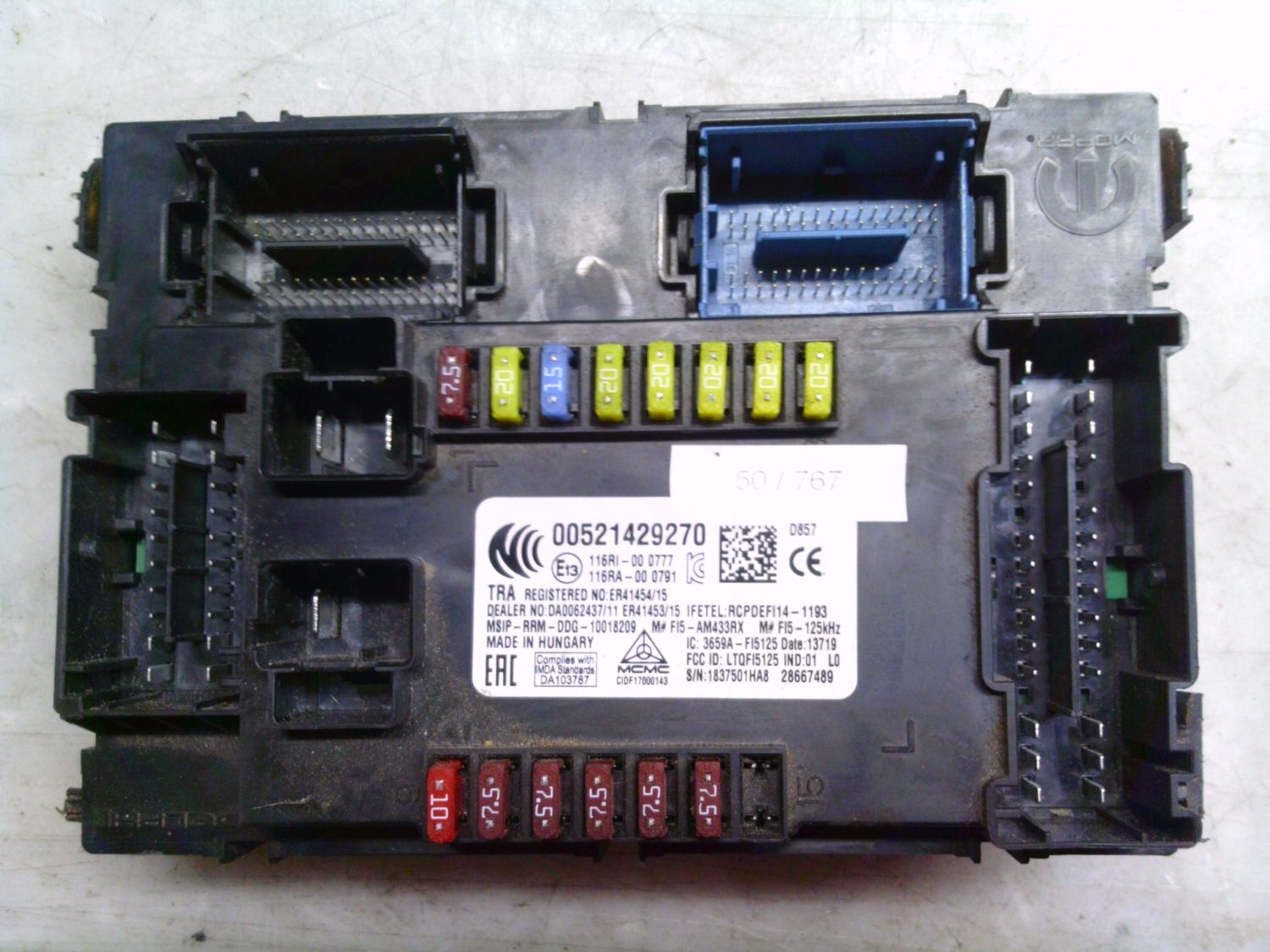 50-767 Body Computer Delphi 00521429270   28667489    FIAT Benzina 500