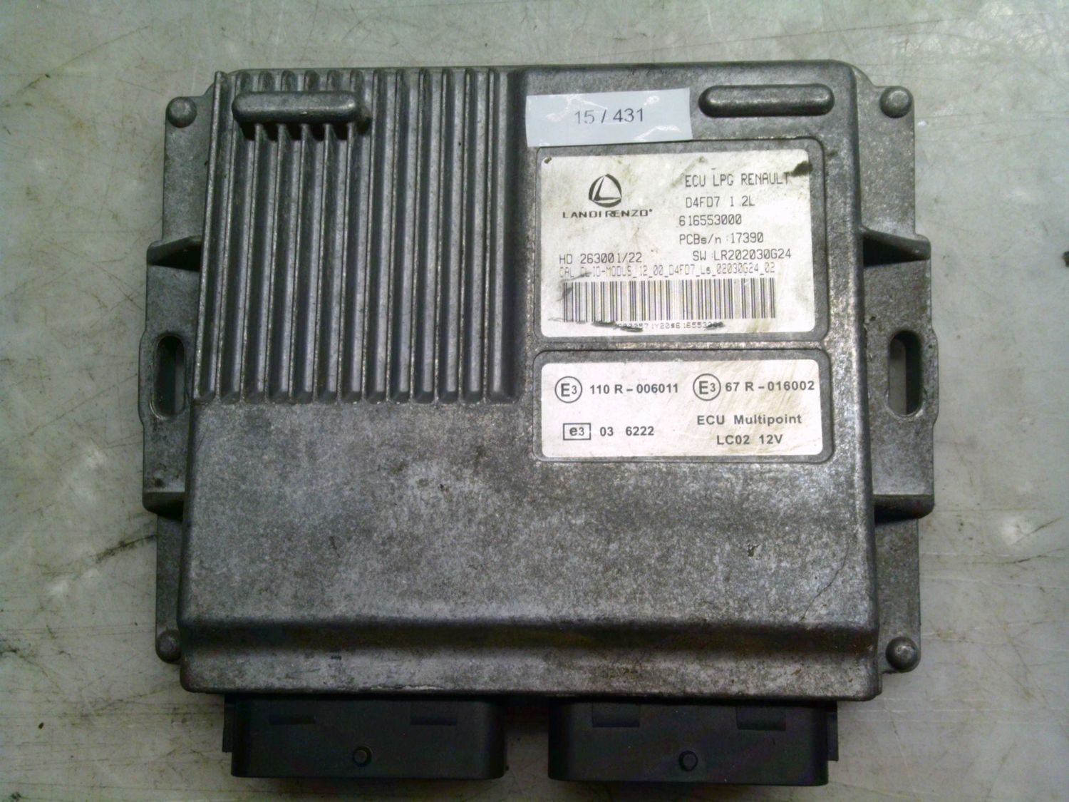 15-431 Centralina Gas Gpl Landi Renzo 616553000   67R-016002 HD 263001/22   LANCIA Benzina / Gpl Ypsilon