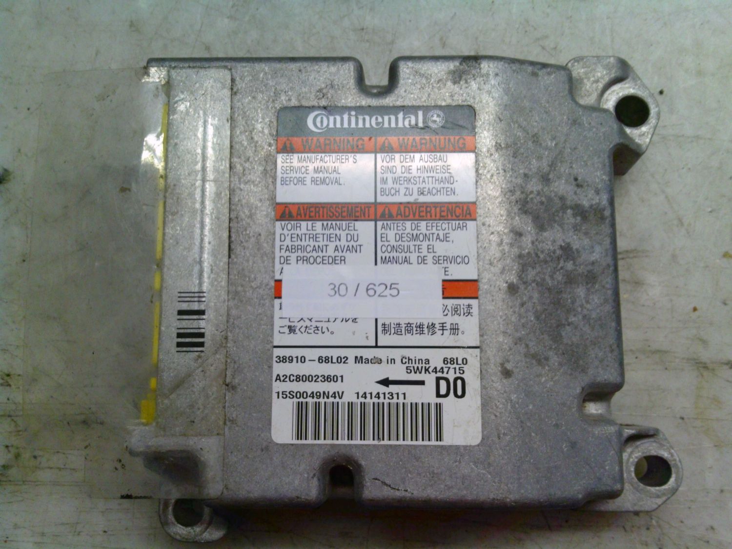 30-625 Centralina Airbag Continental 5WK44715   38910-68L02 A2C80023601   SUZUKI  SWIFT