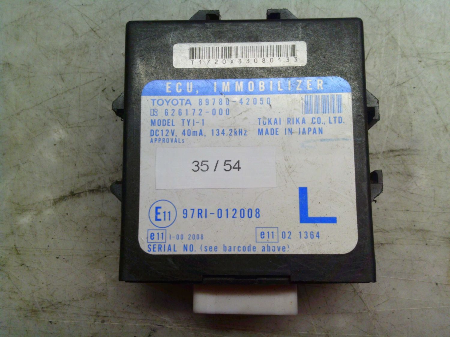 35-54 Centralina Immobilizer Toyota 89780-42050 8978042050 626172-000 L   TOYOTA  RAV 4