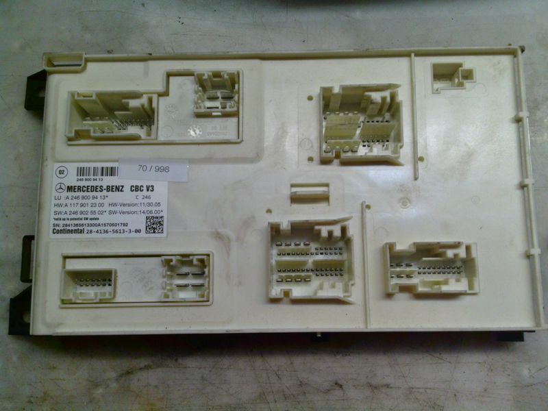70-998 Modulo Controllo Bcm Continental A 246 900 94 13 A2469009413 28-4136-5613-3-00 CBC V3 A 117 901 23 00 A 246 902 55 02 MERCEDES  CLASSE B