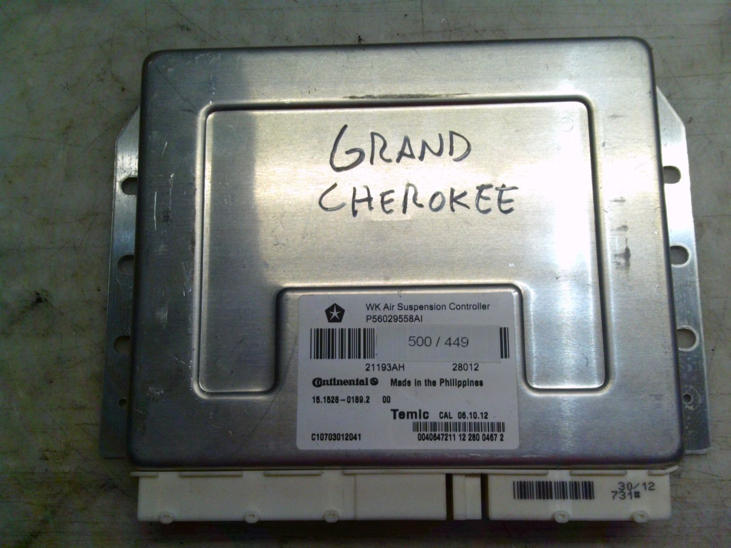 500-449 Centralina Sospensioni Continental P56029558AI   21193AH 15.1528-0189.2 C10703012041  JEEP  GRAND CHEROKEE