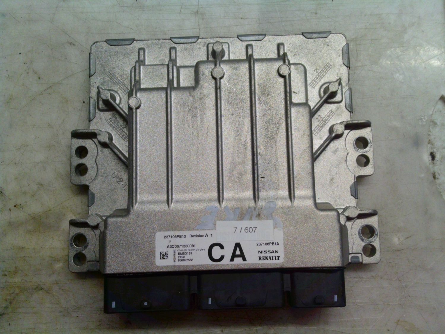 7-607 Centralina Motore Vitesco Techologies 237106PB10   A3C0671330001 237106PB1A EMS3161  NISSAN Elettrica / Benzina JUKE