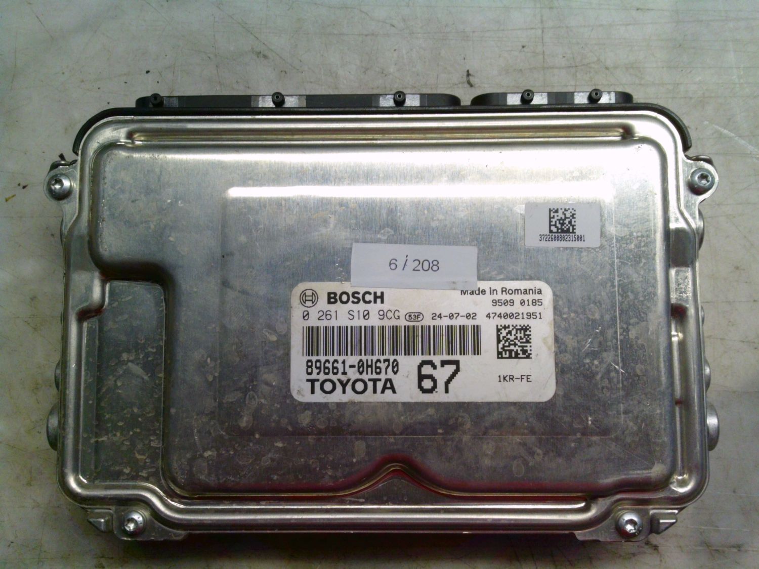 6-208 Centralina Motore Bosch 0 261 S10 9CG 0261S109CG 89661-0H670 4740021951 67  TOYOTA Elettrica / Benzina AYGO
