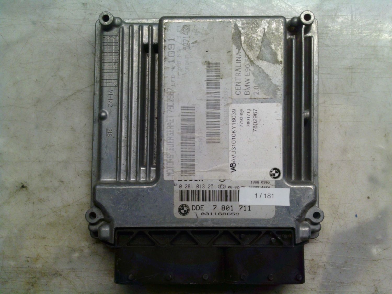 1-181 Centralina Motore Bosch 0 281 013 251 0281013251 7 801 711 1039S14024 Bmw Diesel Varie 1-181 Centralina Motore Bosch 0 281 013 251 0281013251 7 801 711 1039S14024 Bmw Diesel Varie