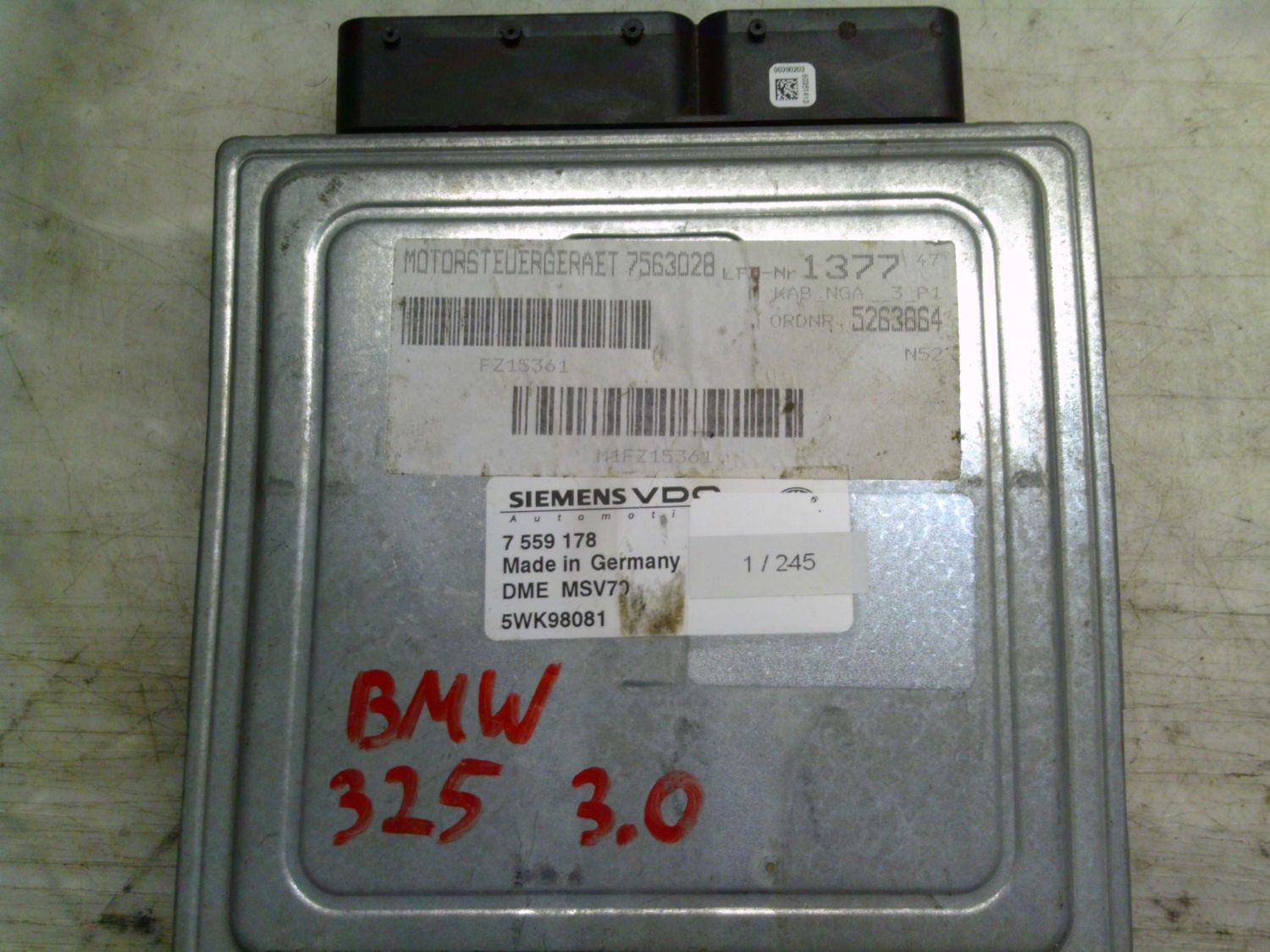 1-245 Centralina Motore Siemens 5WK98081   7 559 178 DME MSV70   BMW Benzina SERIE 3