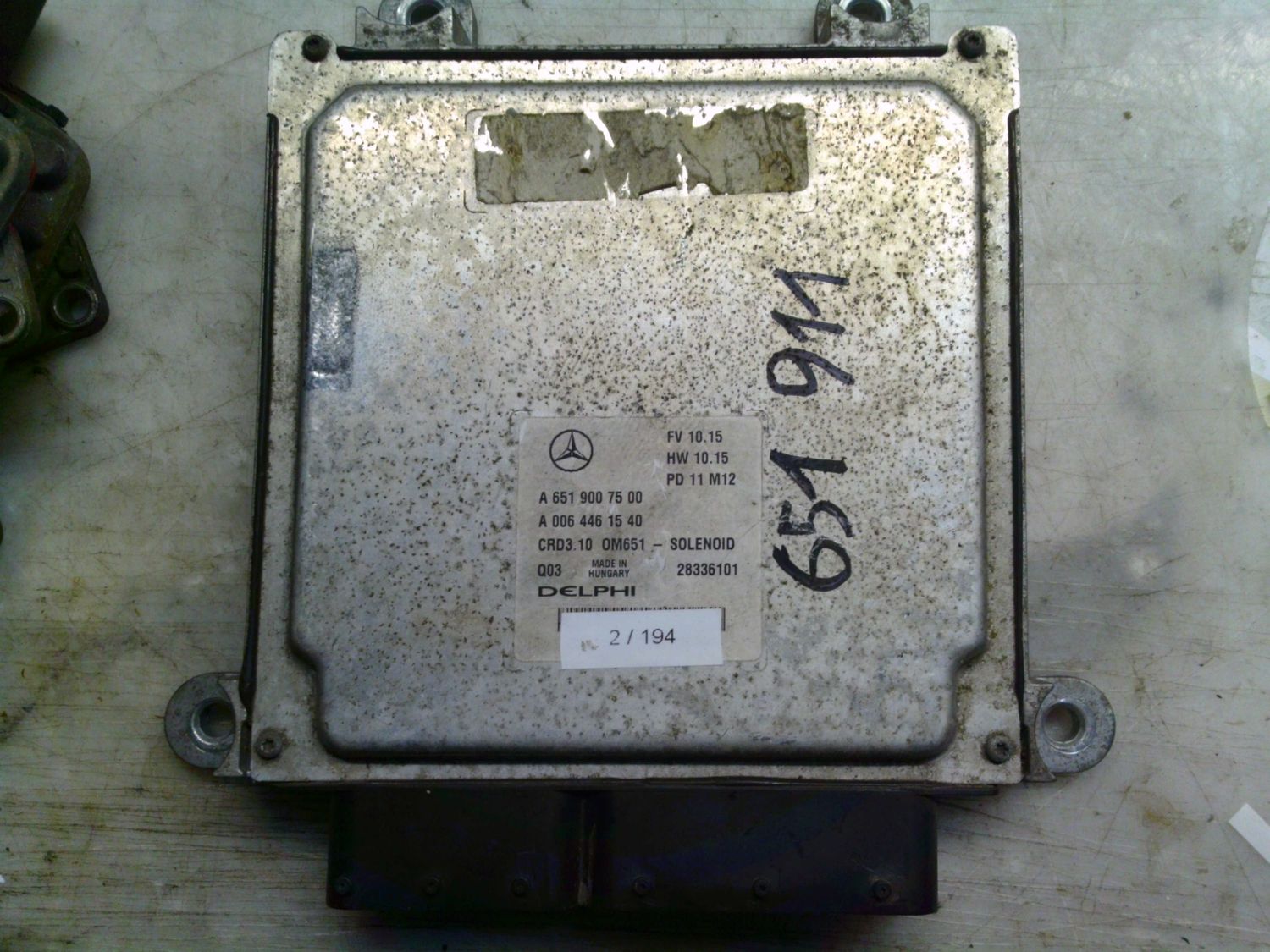 2-194 Centralina Motore Delphi 28336101   A 651 900 75 00 A 006 446 15 40 CRD3.10  Mercedes Diesel Classe E